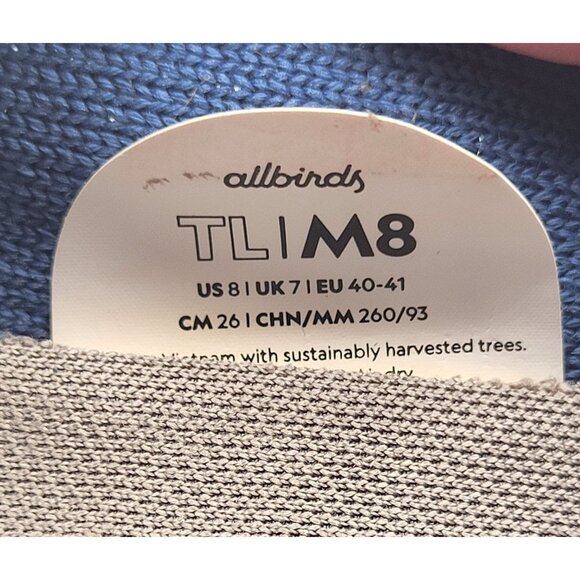 Allbirds Men's SZ 8 Tree Lounger Slip On Everyday Shoes Blue Mesh Lightweight - Picture 9 of 9